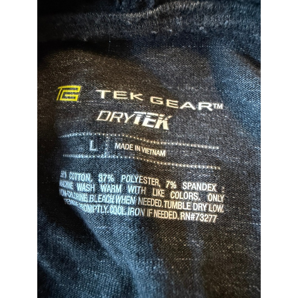 Tek Gear DryTek Womens Gray Full Zip Hoodie Sweatshirt Large Thumbholes Active - Picture 3 of 4